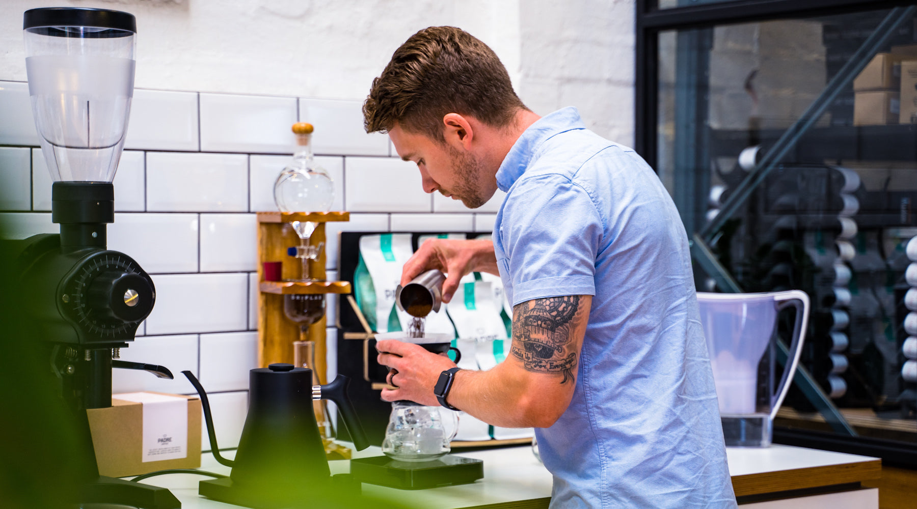 Andrew brews our Indonesia Aceh Ribang Gayo